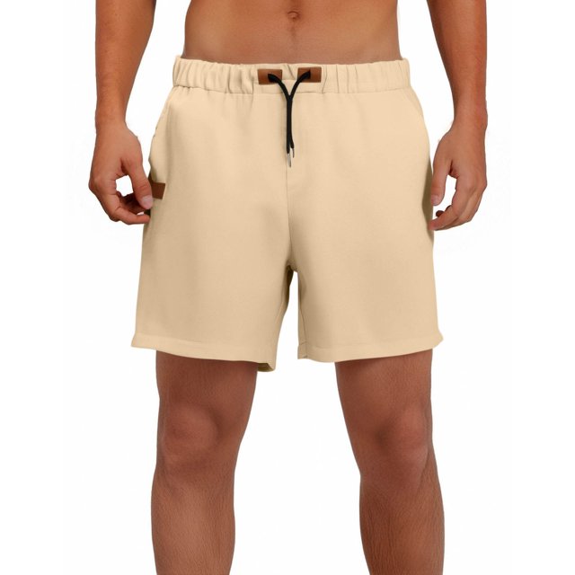 EOYWHK Mens Workout Shorts Cotton Linen Athletic Gym Shorts Elastic Waist Drawstring with Pockets
