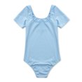 thumbnail image 4 of Miaeowve Justaucorps Classique à Manches Courtes pour Filles, Extensible, de Gym, de Ballet et de Danse, Bleu, 8, 4 of 7