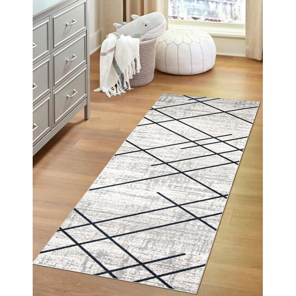 Tapis Lavable ECARPET Géométrique pour Chambre, Salon, Chambre d'Enfant, Couloir