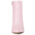 thumbnail image 4 of Unique Bargains Women's Pointed Toe Zipper Patent Leather Ankle Chunky Boots, 4 of 7