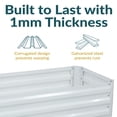 thumbnail image 2 of Sunnydaze Galvanized Rectangle Raised Garden Bed - 4' x 2' x 1' - Ivory White, 2 of 8