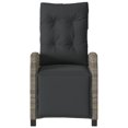 thumbnail image 3 of vidaXL Ensemble Bistro 3 Pcs avec Coussins Gris en Rotin Poly, 3 of 5