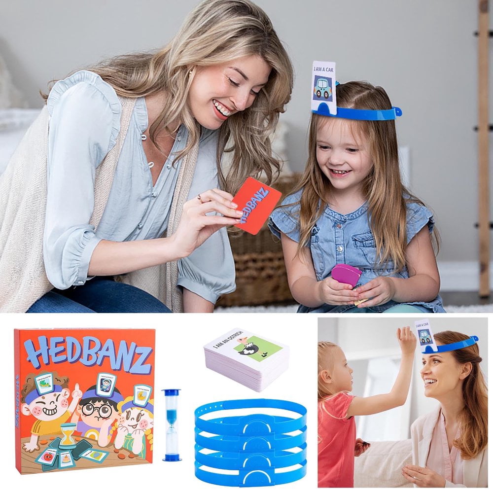 Bamboohart Headband Game Guessing Game Quick Question Game Set Includes 4 Headbands  116 Picture Cards，Picture Guessing Board Game New Edition Gifts for Kids Clearance Sale