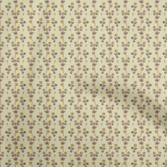 oneOone Georgette Viscose Beige Fabric Floral Craft Projects Decor Fabric Printed By The Yard 42 Inch Wide