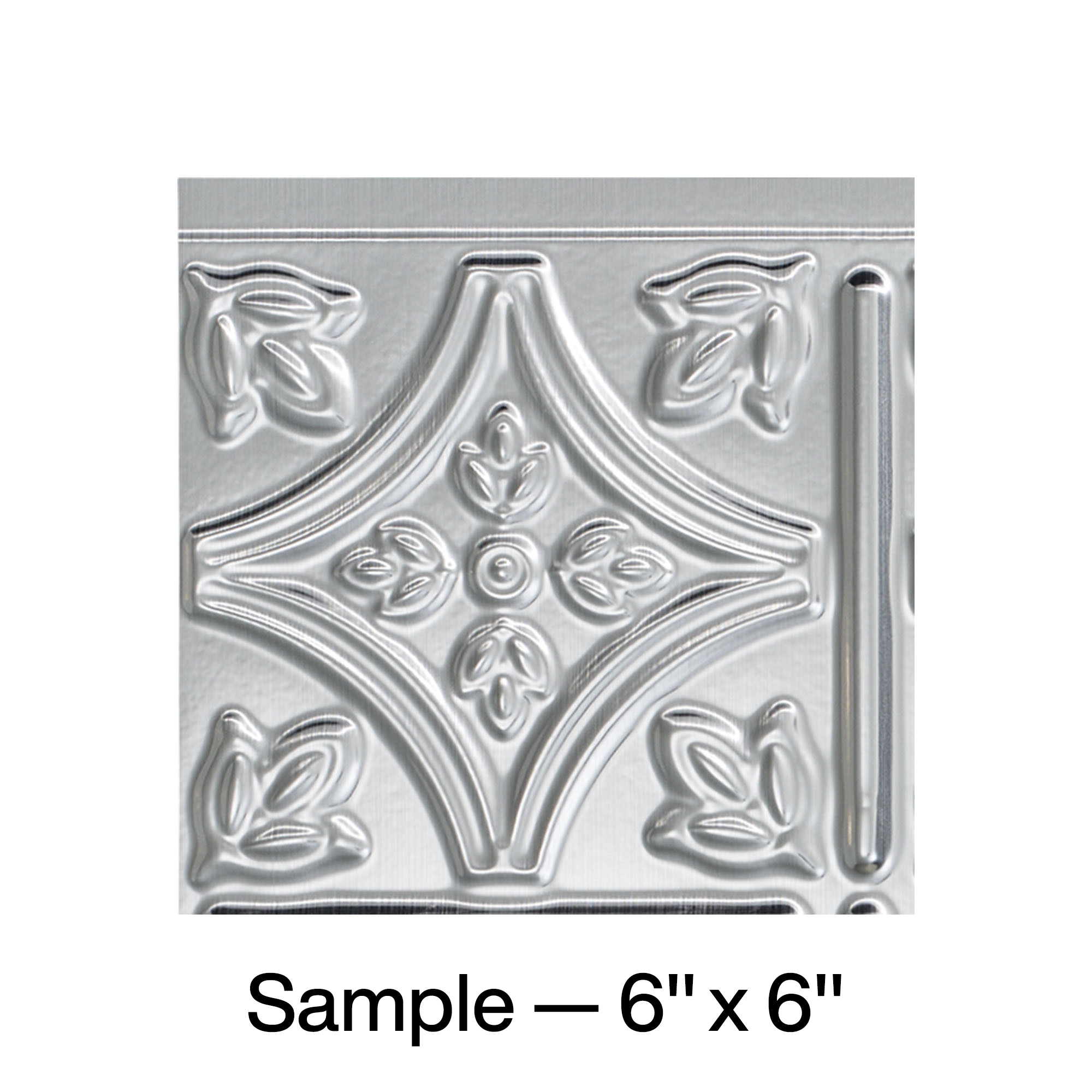 FASÃ„DE Traditional Style/Pattern 1 Decorative Vinyl Backsplash Panel in Brushed Aluminum (6X6 Inch Sample)