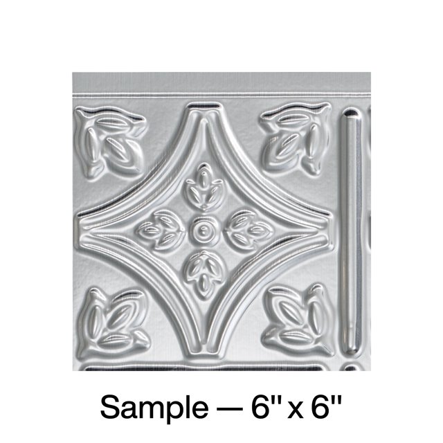 FASÄDE Traditional Style/Pattern 1 Decorative Vinyl Backsplash Panel in Brushed Aluminum (6X6 Inch Sample)