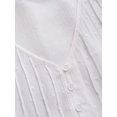 thumbnail image 3 of UKAP Dames Tops Flowy Blouse Plissée Chemises Lâches Vacances Été Blanc 2XL, 3 of 4