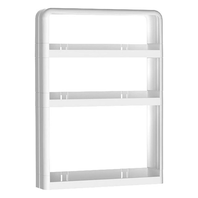 jifeng Bathroom Shelf Organizer Over The Toilet Adhesive Punch Multipurpose Shower B. A white, wall-mounted bathroom organizer with three tiers, designed for no-drill installation. Made from durable PP material, it features a simple and modern design suitable for storing toiletries, shower supplies, and cosmetics. This versatile shower caddy is ideal for use in bathrooms, showers, or sink areas.