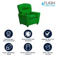thumbnail image 4 of Contemporary Green Vinyl Kids Recliner with Cup Holder, 4 of 9