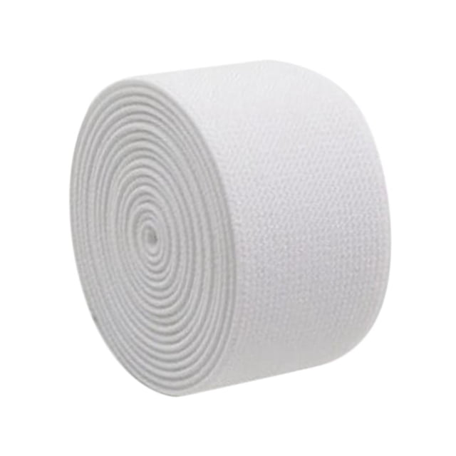 veasfak 1 Roll High Elasticity Flat Elastic Band Stretch Webbing 1.5 Inch Wide White