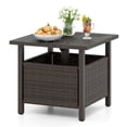 thumbnail image 1 of Patiojoy Outdoor Side Table with 1.93" Umbrella Hole All-Weather PE Wicker Patio Umbrella Table with Rustproof Frame, 1 of 9
