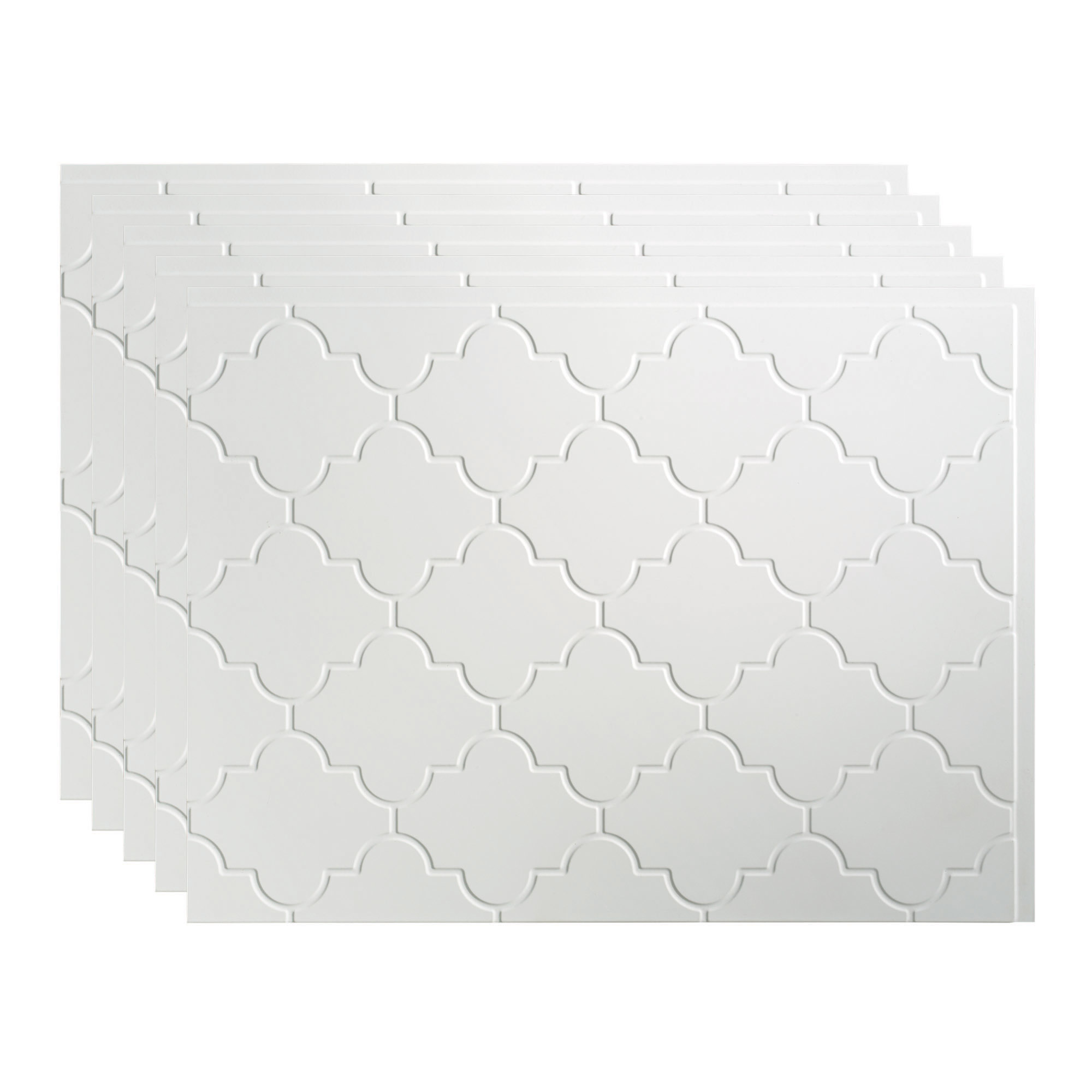 Fasade Monaco Vinyl 18in x 24in Matte White Backsplash Panel 5 Pack