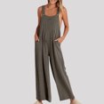 thumbnail image 1 of zanvin Pantalons pour Femmes, Liquidation Combinaison Sans Manches à Bretelles Décontractée Mode Été Unie, 1 of 5