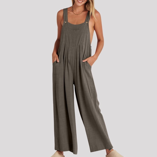 zanvin Pantalons pour Femmes, Liquidation Combinaison Sans Manches à Bretelles Décontractée Mode Été Unie