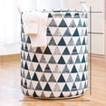 thumbnail image 1 of Fashion Printed Foldable Storage Bag, Household Toy Clothing Laundry Basket, Large Capacity Cotton Linen with Drawstring Handle, for Organizing Storage, 1 of 4