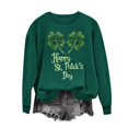 thumbnail image 2 of VKOYWKM Chandails de la Saint-Patrick à Manches Longues, Col Rond, Chandails à Enfiler, Hauts, Graphique « Lucky Four Leaf », Chandails de la Saint-Patty Cadeaux pour Dat, 2 of 5