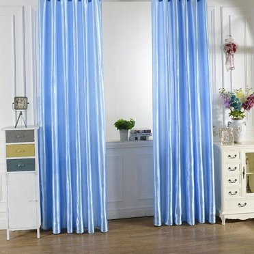 Nouveau Rideau à Poche pour Tringle Couleur Unie Satin Rideau de Chambre Panneau Rideaux de Fenêtre