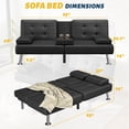 thumbnail image 3 of Homall Canapé-Lit Futon, Canapé Futon Ajustable, Canapé-Lit Moderne pour Salon, Bureau d'Affaires, Fauteuil Inclinable avec Porte-Gobelets, 3 of 7