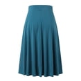 thumbnail image 4 of B91xZ Jupe Midi Plissée pour Femmes Vintage Évasée Imprimée en Ligne A, Bleu Ciel G, 4 of 5