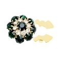 thumbnail image 4 of Esquirla Decorative Rhinestone Button Cover DIY Decoration Clip on for Dress Suit Hat gold dark green, 4 of 8