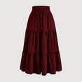 thumbnail image 2 of Besolor Maxi Skirts for Women 2025 Summer Elastic Waist Drawstring Ruffle Tiered a Line Flowy Beach Long Skirt, 2 of 4