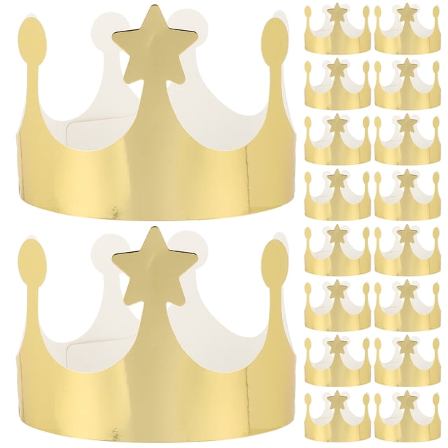 MasteelfCA 25Pcs Paper Crowns for Birthday Celebration Paper Crown Party Hats for Toddler Birthday