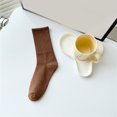 thumbnail image 2 of XIAQUJ Womens Socks Solid Color Socks Colorful Lightweight Cotton Pile Socks Socks Socks Brown One Size, 2 of 3