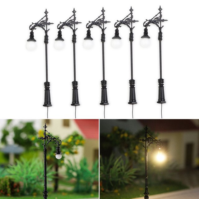 5Pieces Model Railway N Gauge Lamp 1: 160 Street Lamp LED 65mm Light Model Train