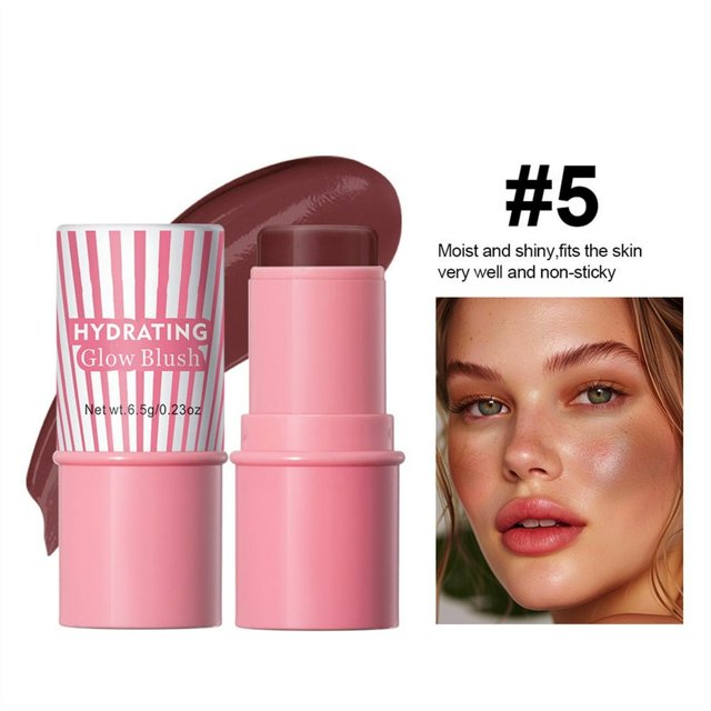 LNGOOR Blush Brush Liquid Powder Blusher Long Lasting Powder Blusher Silky Powder Blusher Stick Soft Cheeks Powder Blusher Natural Makeup Makeup A