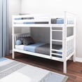 thumbnail image 1 of BEDSMART Solid Wood Twin Over Twin Bunk Bed | White, 1 of 6