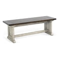 thumbnail image 1 of Camie Side Dining Bench- Plank Dark Brown Gray Mahogany Wood 48 Inch, 1 of 6