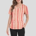 thumbnail image 4 of Ktyne Tuniques Médicales pour Femmes à Col en V, Hauts de Sarrau à Manches Courtes Extensibles, Uniforme d'Infirmière Léger, Hauts de Sarrau avec Poches, Rouge Melon D\'eau, m, 4 of 4