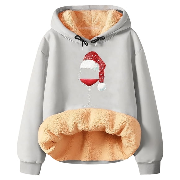 Lined Hooded Sweatshirt Oversized Pullover Cozy Soft Jacket Winter Warm Sweatshirts with Hoodies Women Sweat Shirts Full Zip Hoodie Womens Sweatshirt Zipper Hoodies Women Woman's White XL