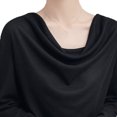 thumbnail image 5 of Roncen Haut à Manches Longues à Col Bénitier pour Femme, Blouse de Base Unie Drapée, Essentiel Extensible pour Superposition, 5 of 5