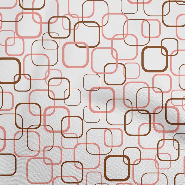 oneOone Polyester Spandex Brown Fabric Geometric Craft Projects Decor Fabric Printed By The Yard 56 Inch Wide