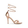 thumbnail image 3 of BLISSFUL STEP Lace Up Open Toe Stiletto Heeled Sandals for Women Rose Gold 9, 3 of 8