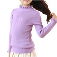 thumbnail image 1 of Posijego Girls Turtleneck Sweaters Ribbed Knit Long Sleeve Sweater T-Shirts Winter Slim Basic Tee Tops for Little Girls, 1 of 5