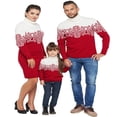 thumbnail image 2 of Matching Family Snowflake Christmas Sweaters Couple Holiday Knitted Pullover Top, 2 of 6