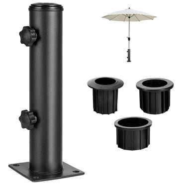 Patio Umbrella Holder Base Stand, Heavy Duty Iron Hand-Turn Knob Umbrella Clamp, Umbrella Mount Stand for Outdoor, Courtyards, Decks, Docks, Pontoons, Picnic Tables