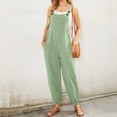 thumbnail image 2 of B91xZ Womens Overalls Workout Ribbed Sleeveless Sport Jumpsuits,Mint Green M, 2 of 5