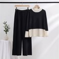 thumbnail image 2 of Yuyuzo Womens Ribble Knit 2 Piece Sets Long Sleeve Turtleneck Pullover Sweaters with Straight Leg Pants Suits, 2 of 4