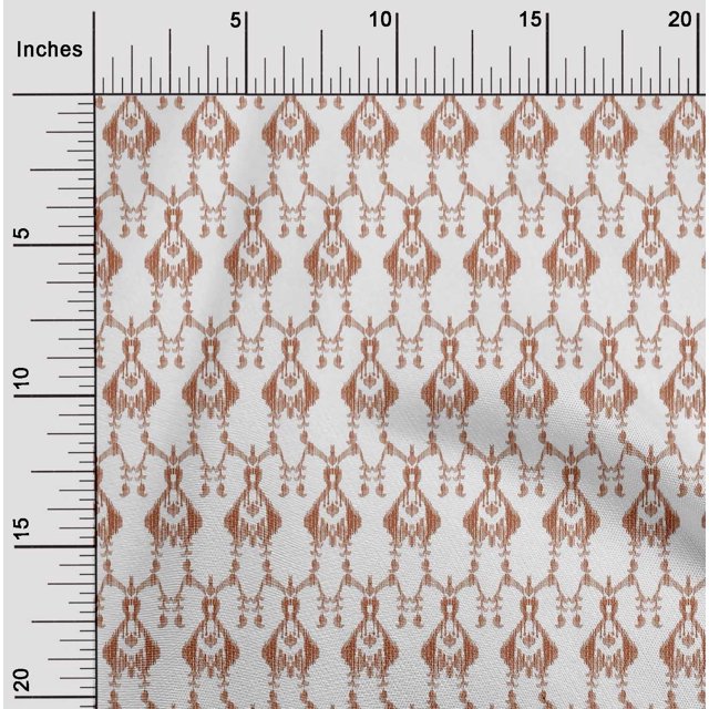 oneOone Silk Tabby Fabric Paisley Ikat Printed Fabric 1 Yard 42 Inch Wide