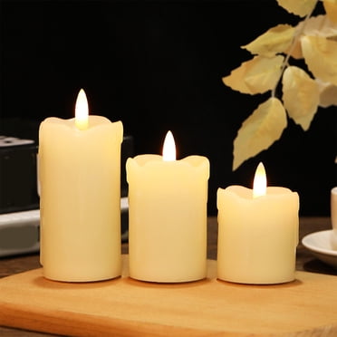 Wzzjkit Flameless Candles Halloween Decorations Battery Operated Candles Real Wax Pillar LED Candles for Shelf Desk Home Living Room Coffee Table Decor