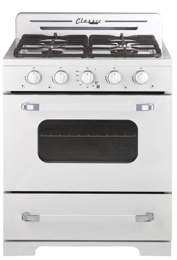 Unique 30' Classic Retro Marshmallow White Offgrid Range With Large Power Burner