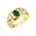 thumbnail image 3 of RYLOS Men's Rings Yellow Gold Plated Silver Rings Designer Weave Band 7X5MM Gemstone  Ring Green Sapphire September Birthstone Rings For Men Size 11, 3 of 7