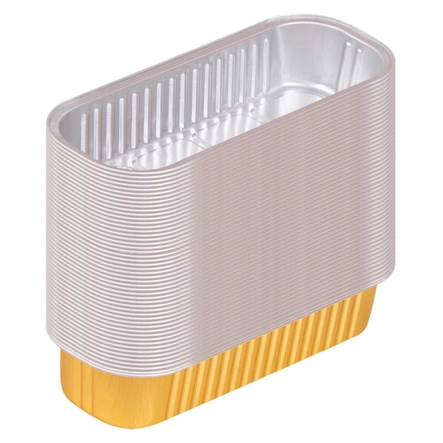 Half Size Pans Oven Trays Pizza Non Stick Grill Pan for Oven Disposable Aluminum Foil Aluminum With Lid Rectangular Foil Packing 200ml Aluminum Mini Loaf Baking Pans For Cooking Baking