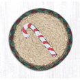thumbnail image 1 of Capitol Importing 31-IC508CC 5 x 5 in. Jute Round Candy Cane Printed Coaster, 1 of 1