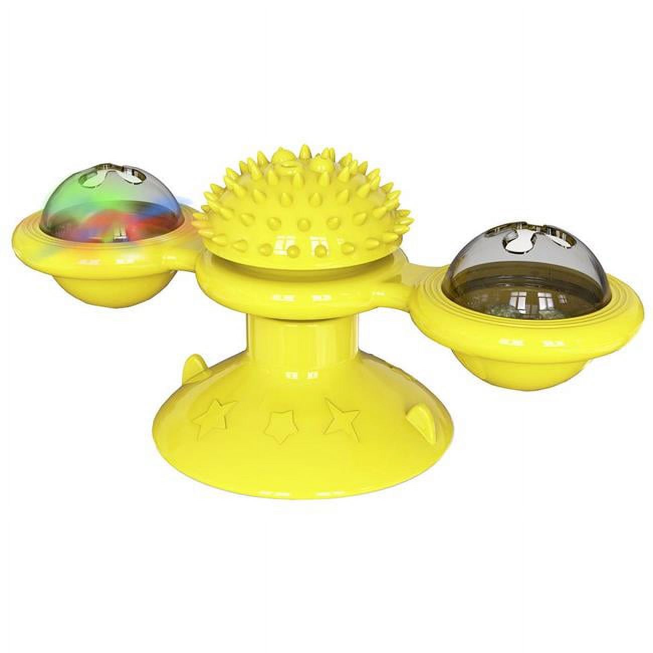 Pet Life CTY30YL Windmill Rotating Suction Cup Spinning Cat Toy, Yellow - One Size