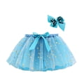 thumbnail image 1 of Yuyuzo Jupe Superposée Jupes Mini en Tulle pour Filles Robe de Danse Princesse Robes Colorées à Volants avec Bandeau à Nœud, 1 of 5
