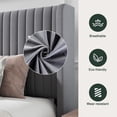 thumbnail image 3 of Amolife Queen Size Velvet Upholstered Bed with Wingback Headboard, Light Grey, 3 of 9